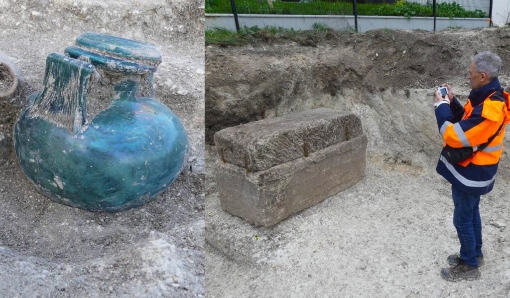 Eccezionale scoperta a Reims, nella Marna francese. Trovato sarcofago di 1900 anni fa contenente i resti di una donna gallo-romana.